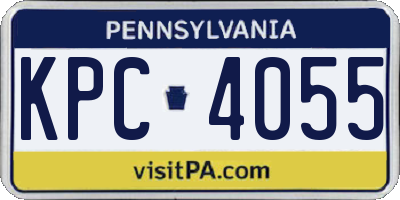 PA license plate KPC4055