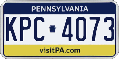 PA license plate KPC4073