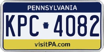 PA license plate KPC4082