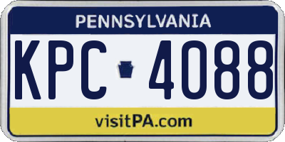 PA license plate KPC4088