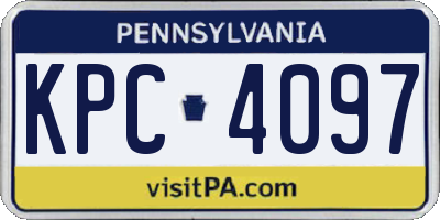 PA license plate KPC4097