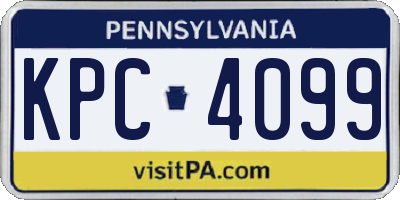 PA license plate KPC4099