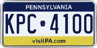 PA license plate KPC4100