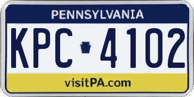 PA license plate KPC4102