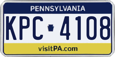 PA license plate KPC4108