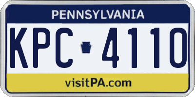 PA license plate KPC4110