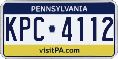 PA license plate KPC4112