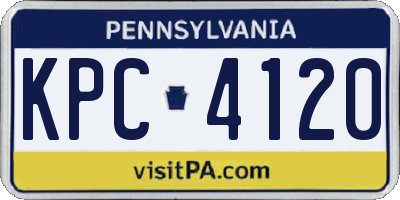 PA license plate KPC4120