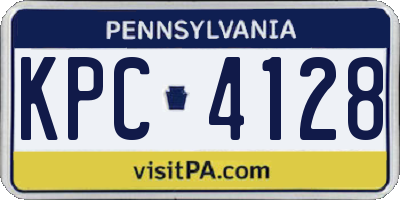 PA license plate KPC4128