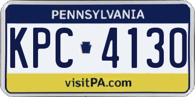 PA license plate KPC4130