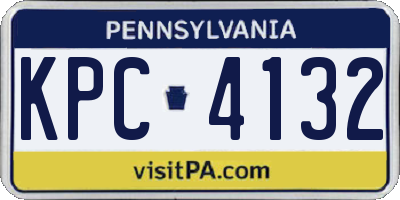 PA license plate KPC4132