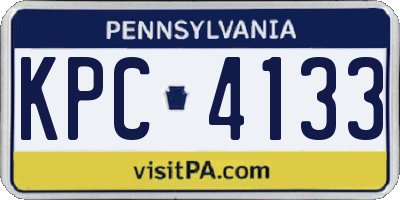 PA license plate KPC4133