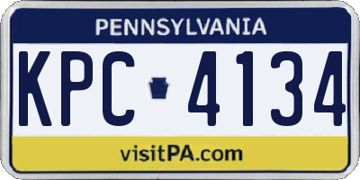 PA license plate KPC4134