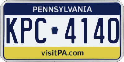 PA license plate KPC4140