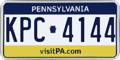 PA license plate KPC4144