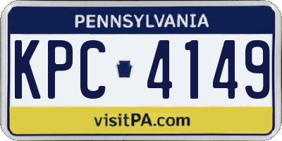 PA license plate KPC4149