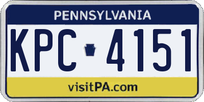 PA license plate KPC4151