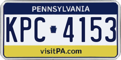 PA license plate KPC4153