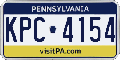 PA license plate KPC4154