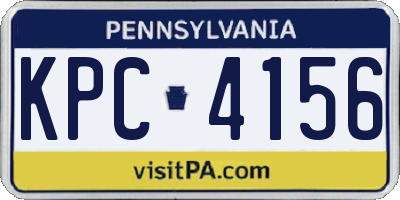 PA license plate KPC4156