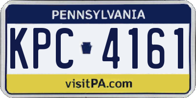 PA license plate KPC4161