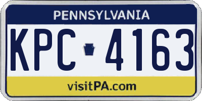 PA license plate KPC4163