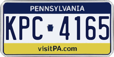 PA license plate KPC4165