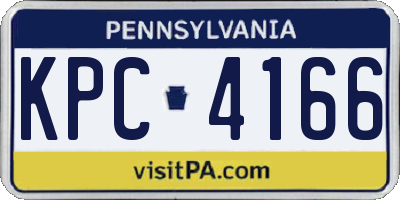 PA license plate KPC4166