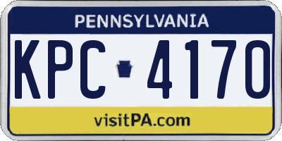PA license plate KPC4170