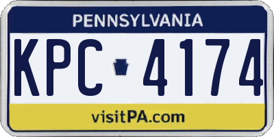PA license plate KPC4174