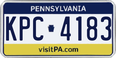 PA license plate KPC4183
