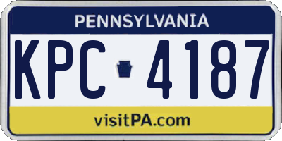 PA license plate KPC4187