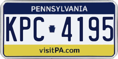 PA license plate KPC4195