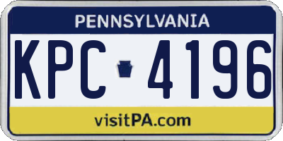 PA license plate KPC4196