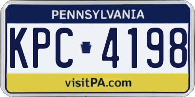 PA license plate KPC4198