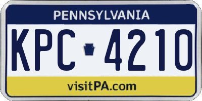 PA license plate KPC4210