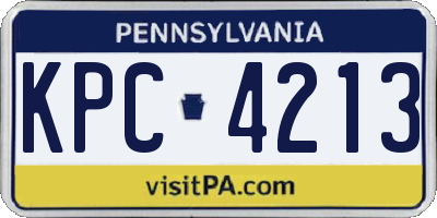 PA license plate KPC4213