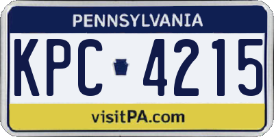 PA license plate KPC4215