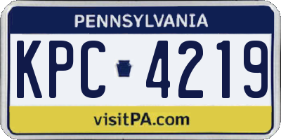 PA license plate KPC4219