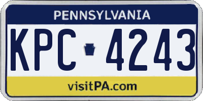 PA license plate KPC4243