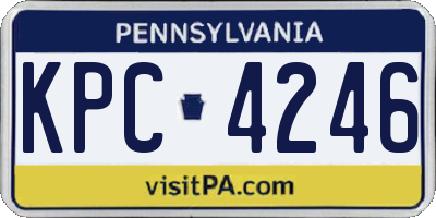 PA license plate KPC4246