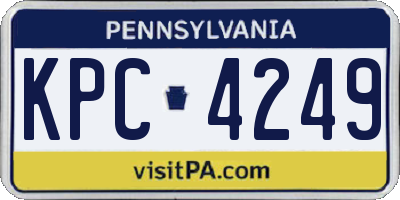 PA license plate KPC4249