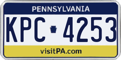 PA license plate KPC4253