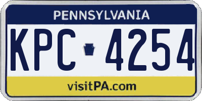 PA license plate KPC4254
