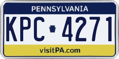 PA license plate KPC4271