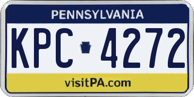 PA license plate KPC4272