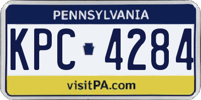 PA license plate KPC4284