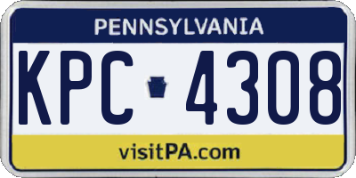 PA license plate KPC4308