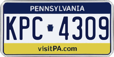 PA license plate KPC4309