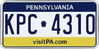 PA license plate KPC4310